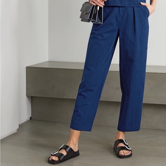 Pleated Denim Straight Leg Pants - Picture 5 of 6